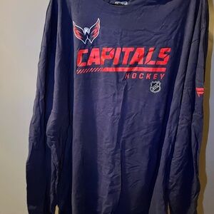 Fanatics Navy Capitals Hockey Long Sleeve Tee